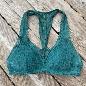 Victoria's Secret forest green lacy racerback bralette